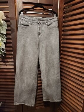 wild fable Gray Silver Shimmer Wide-Leg High-Rise Jeans